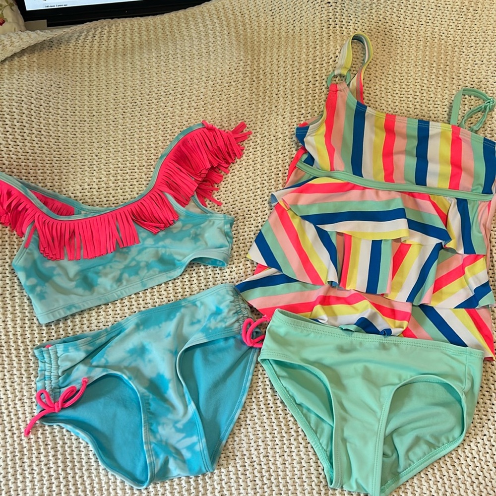 Bundle of 2 Justice Swimsuits/ Bikini/ Tankini Girls Size 8